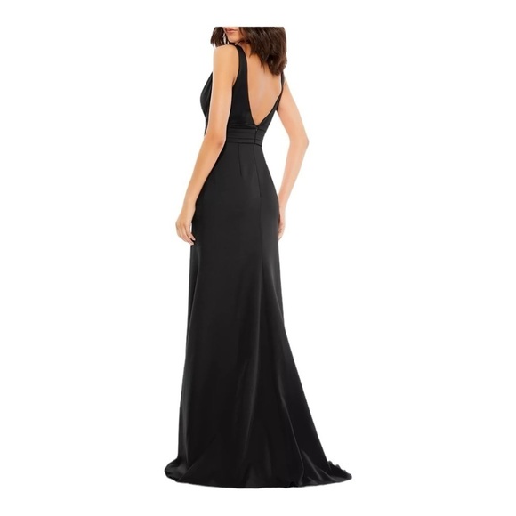 Mac Duggal Bow V-Neck A-Line Gown in Black NWT - Picture 6 of 8